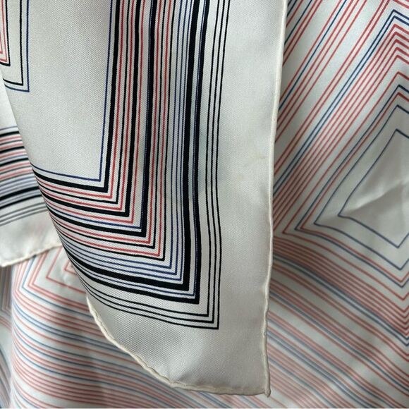 Guillemin Paris Vintage Striped Pink and Black Silk Scarf - Picture 4 of 9